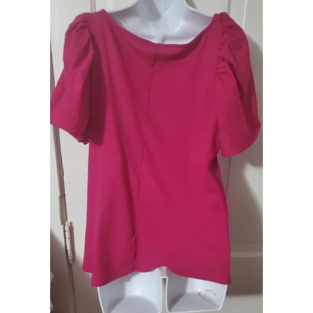 Ava & Viv Flutter Short Sleeve Ribbed Top - Picture 8 of 11